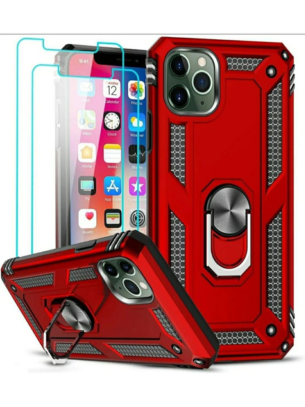 Military Grade Apple iPhone Pro Case w/ Screen Protector & Magnetic Kickstand